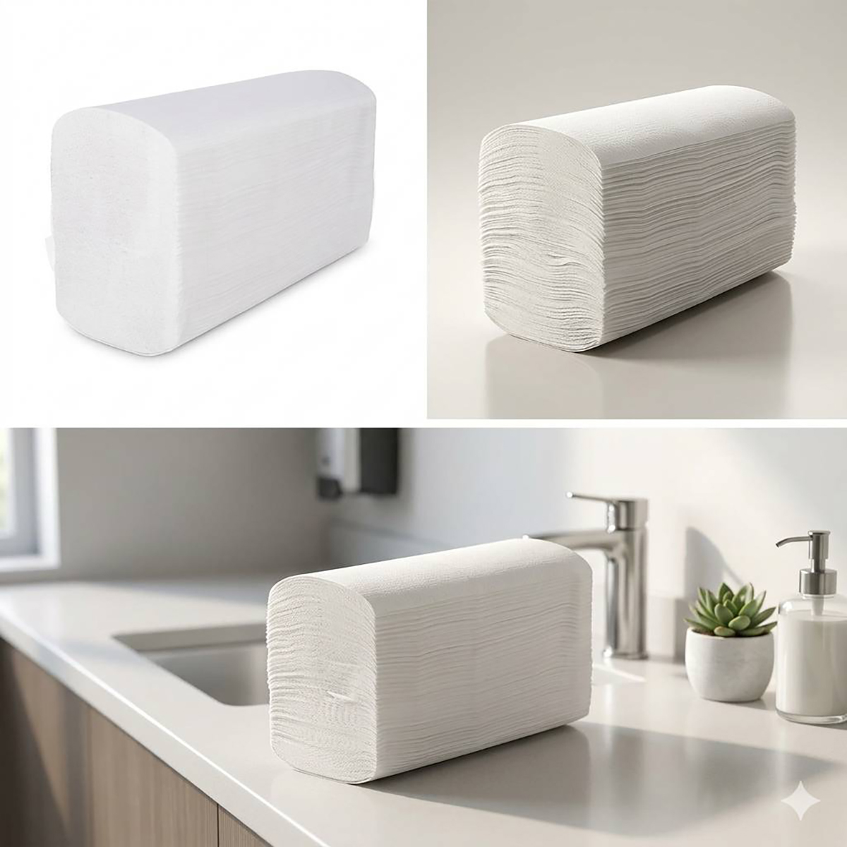 Handdoekpapier Z-Vouw 1-laags Naturel Gerecycled